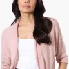 Beechers Brook 3/4 Sleeve Open Shrug Cardigan - Pink