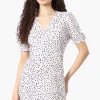 Beechers Brook Dotted Back Tie Crossover Day Dress - White