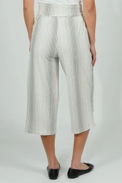 Beechers Brook Dotted Pattern Fold Over Cropped Pants - White