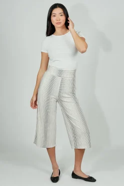 Beechers Brook Dotted Pattern Fold Over Cropped Pants - White