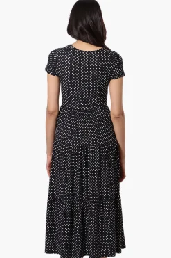 Beechers Brook Dotted Tiered Day Dress - Black