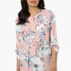 Beechers Brook Floral Belted Roll Up Sleeve Blouse - Pink