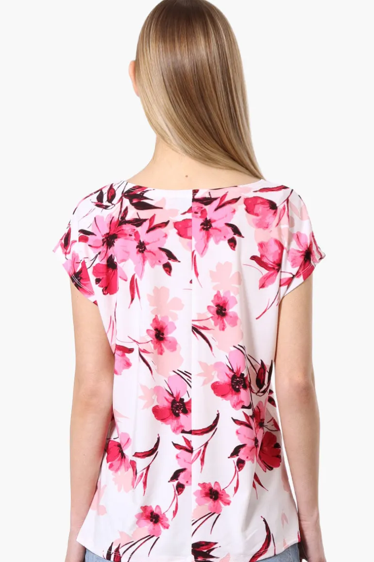 Beechers Brook Floral Cap Sleeve Tee - White
