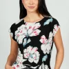 Beechers Brook Floral Circle Neck Tee - Black
