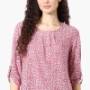 Beechers Brook Floral Roll Up Sleeve Blouse - Pink