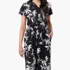 Beechers Brook Floral Short Sleeve Crossover Jumpsuit - Black