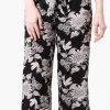 Beechers Brook Floral Tie Waist Cropped Pants - Black