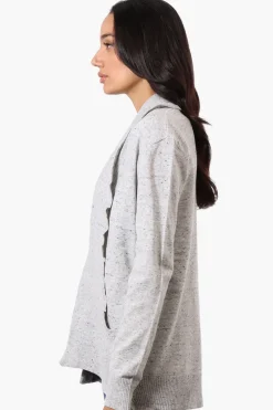 Beechers Brook Fold Over Wrap Cardigan - Grey