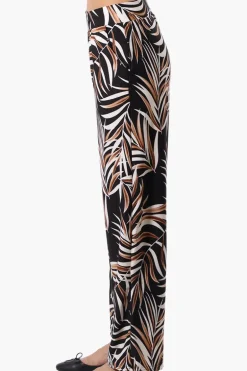 Beechers Brook Leaf Print Wide leg Pants - Black