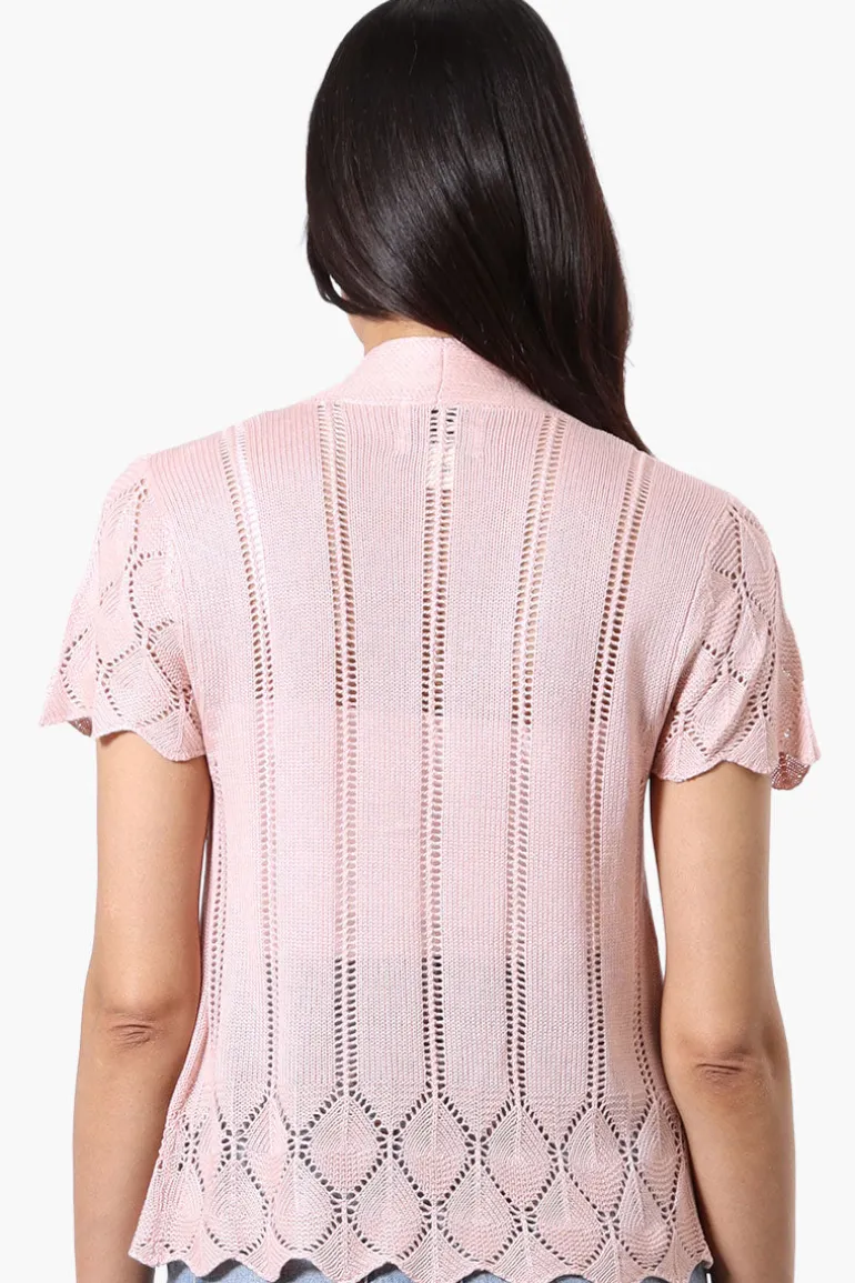 Beechers Brook Open Cap Sleeve Shrug Cardigan - Blush