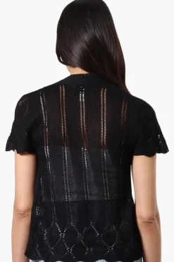 Beechers Brook Open Cap Sleeve Shrug Cardigan - Black