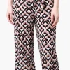 Beechers Brook Patterned Tie Waist Cropped Pants - White