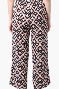 Beechers Brook Patterned Tie Waist Cropped Pants - White