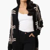 Beechers Brook Plaid Wrap Cardigan - Black