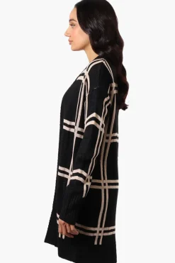 Beechers Brook Plaid Wrap Cardigan - Black
