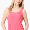Beechers Brook Solid Square Neck Tank Top - Pink