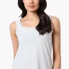 Beechers Brook Solid Square Neck Tank Top - Stone