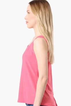 Beechers Brook Solid Square Neck Tank Top - Pink