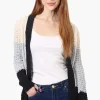 Beechers Brook Striped Colour Block Wrap Cardigan - Grey