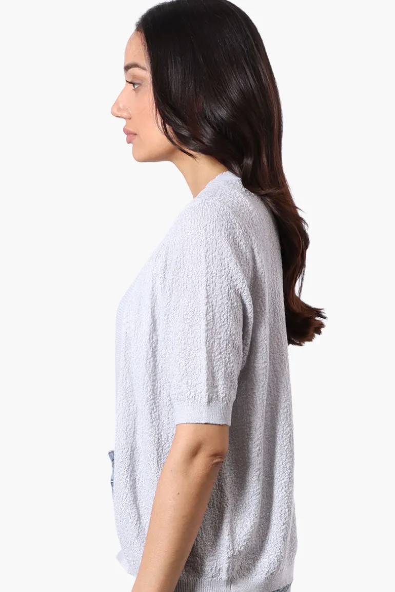 Beechers Brook Textured Open Shrug Cardigan - Grey
