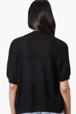 Beechers Brook Textured Open Shrug Cardigan - Black