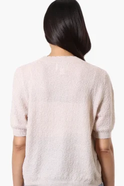 Beechers Brook Textured Open Shrug Cardigan - Beige