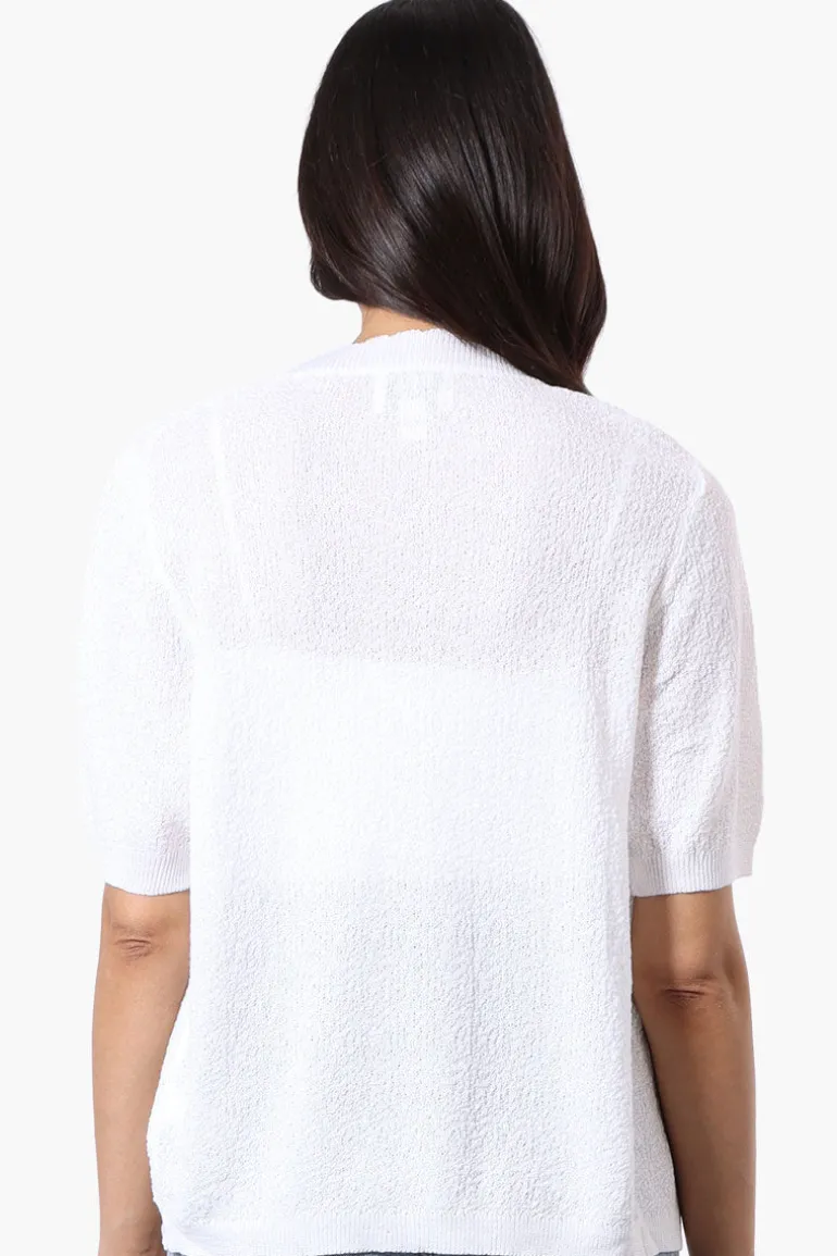 Beechers Brook Textured Open Shrug Cardigan - White