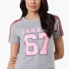 Canada Weather Gear 67 Print Stripe Detail Tee - Grey