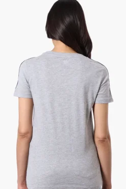 Canada Weather Gear 67 Print Stripe Detail Tee - Grey