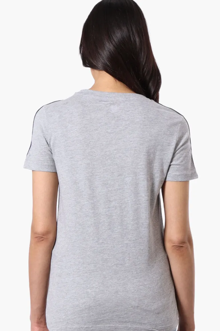 Canada Weather Gear 67 Print Stripe Detail Tee - Grey