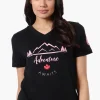 Canada Weather Gear Adventure Awaits Print Tee - Black