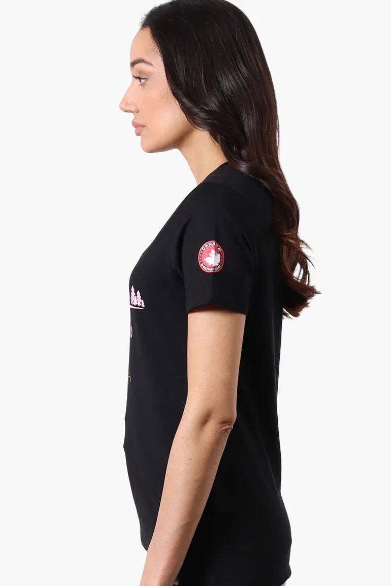 Canada Weather Gear Adventure Awaits Print Tee - Black