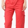 Canada Weather Gear Bungee Waist Cargo Capris - Coral