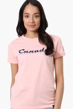 Canada Weather Gear Chest Logo Print Tee - Pink