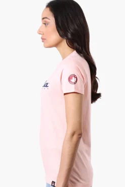 Canada Weather Gear Chest Logo Print Tee - Pink