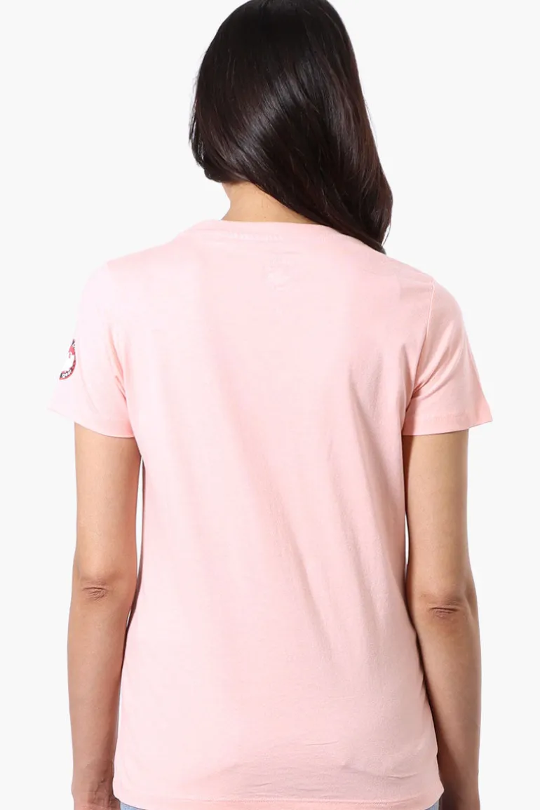 Canada Weather Gear Chest Logo Print Tee - Pink