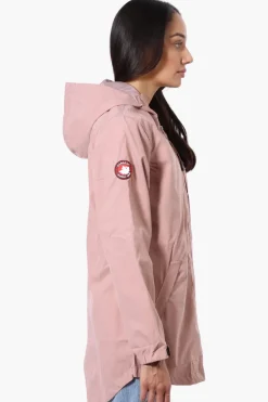 Canada Weather Gear Coated Microfiber Hooded Lightweight Jacket - Pink