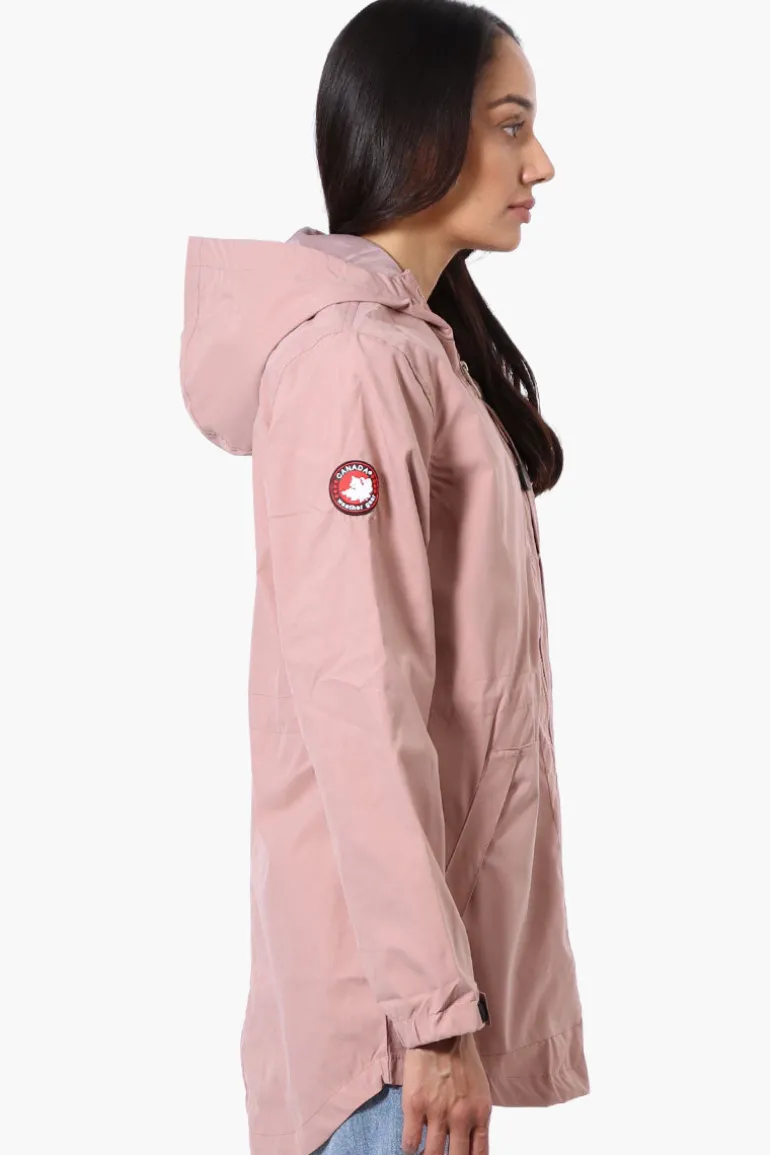 Canada Weather Gear Coated Microfiber Hooded Lightweight Jacket - Pink