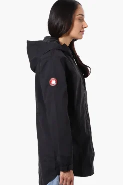 Canada Weather Gear Coated Microfiber Hooded Lightweight Jacket - Black