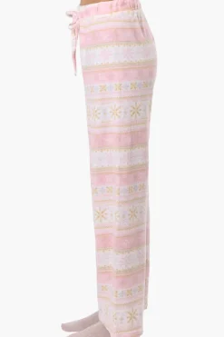 Canada Weather Gear Festive Pattern Wide Leg Pajama Pants - Blush