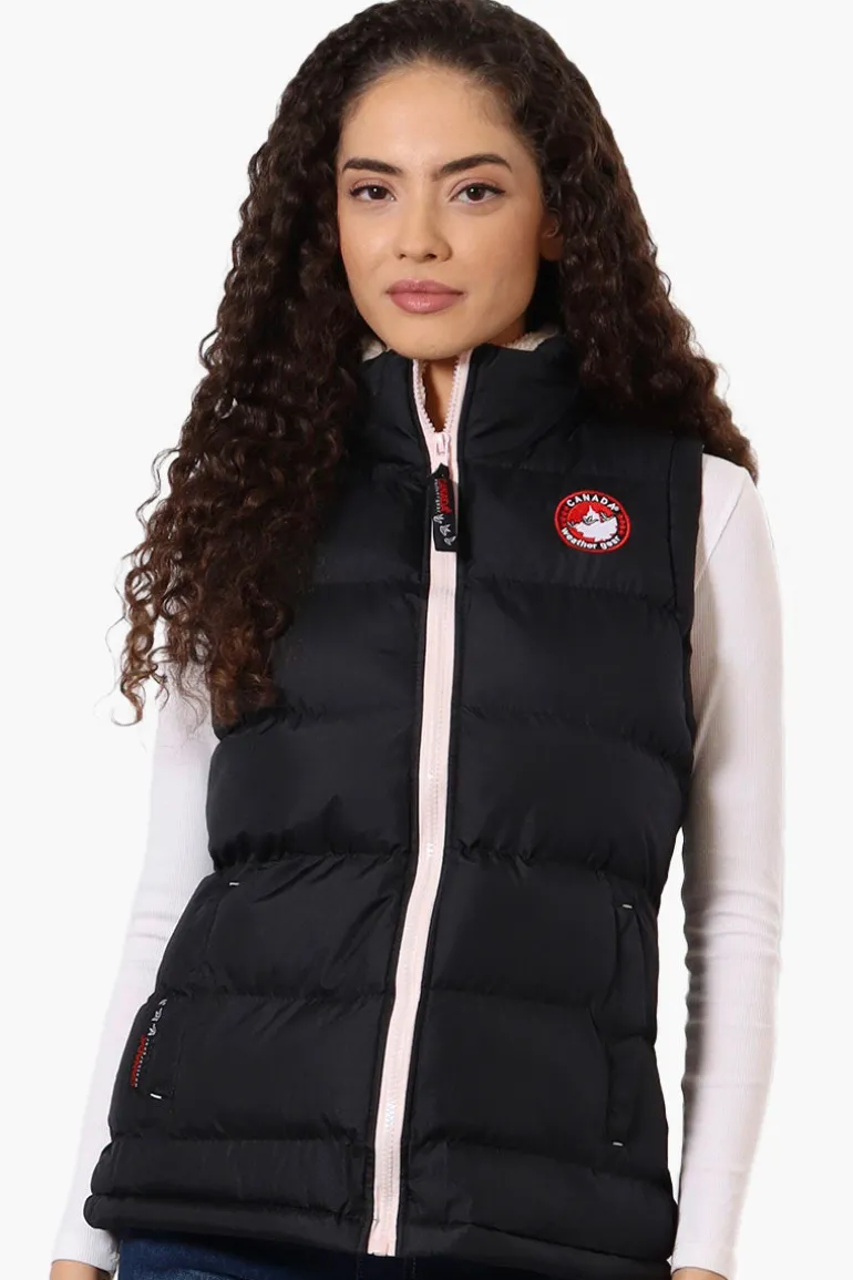 Canada Weather Gear Fleece Lined Collar Bubble Vest - Navy