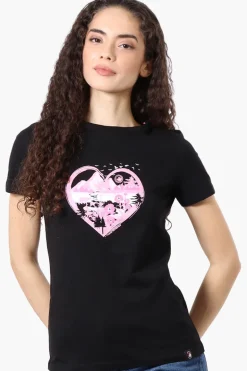 Canada Weather Gear Heart Mountain Print Tee - Black