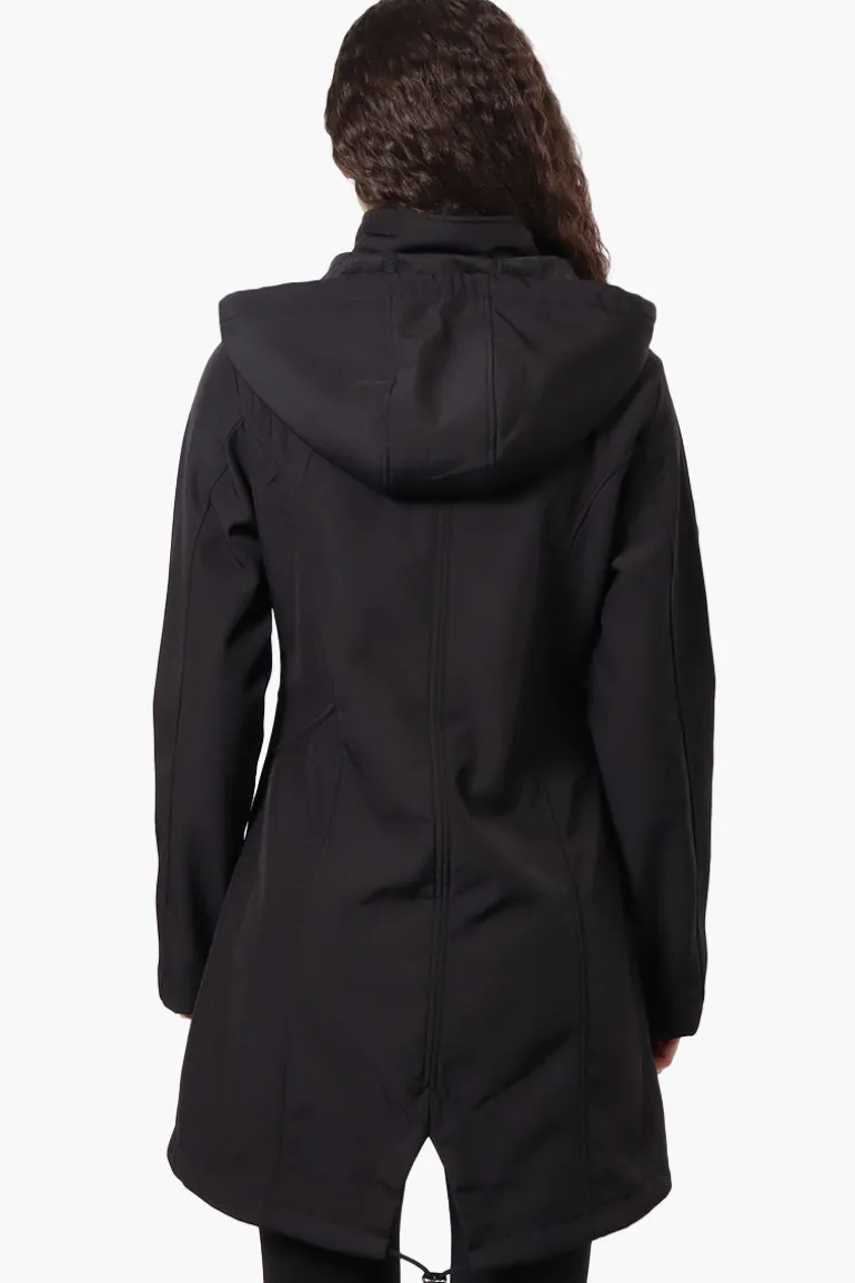 Canada Weather Gear Hooded Soft Shell Lightweight Jacket - Black