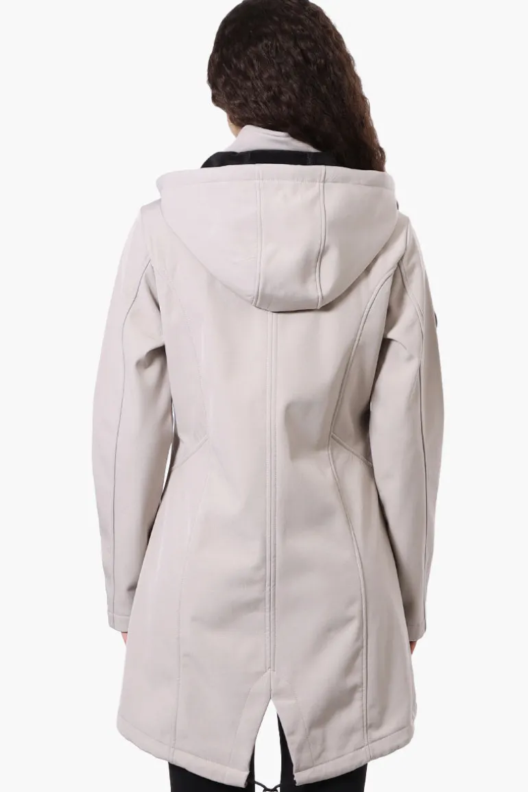 Canada Weather Gear Hooded Soft Shell Lightweight Jacket - Grey