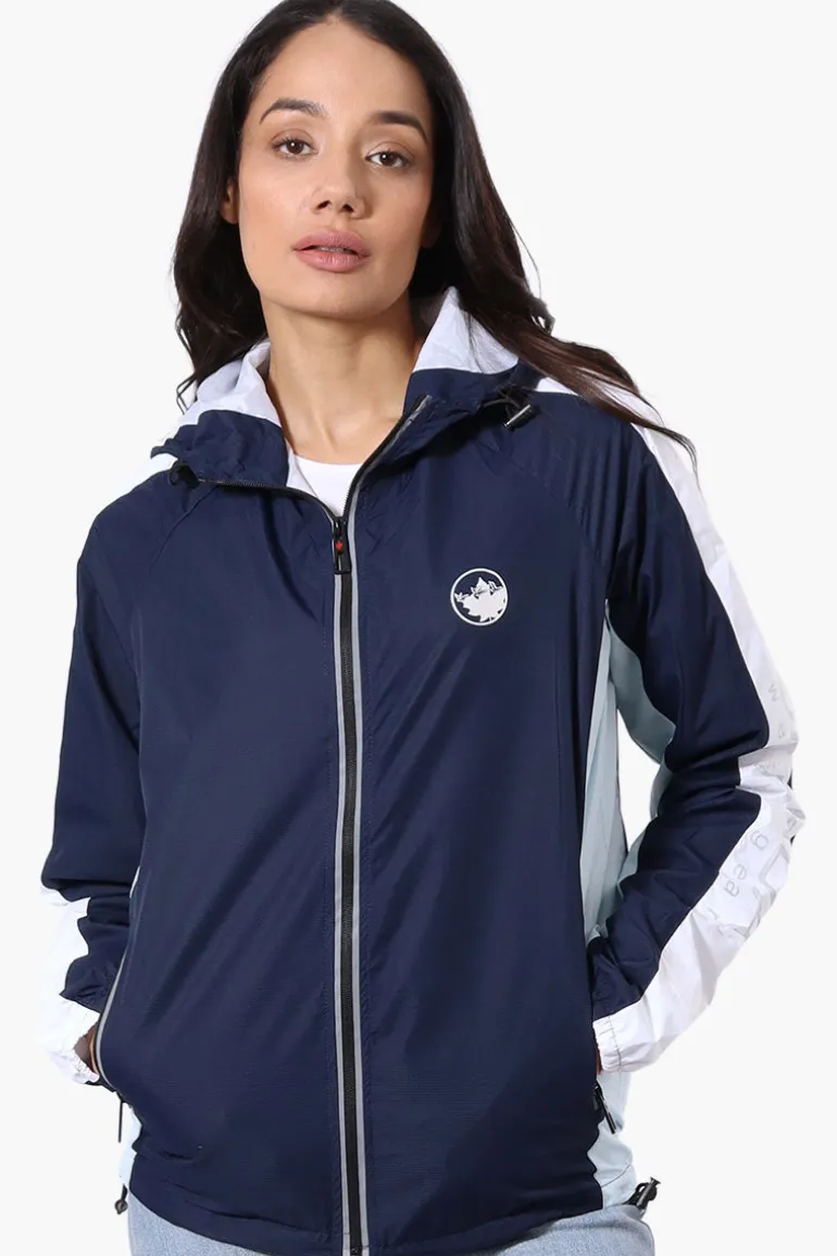 Canada Weather Gear Logo Print Sleeve Ripstop Lightweight Jacket - Navy