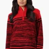 Canada Weather Gear Patterned 1/4 Zip Pullover Sweater - Red