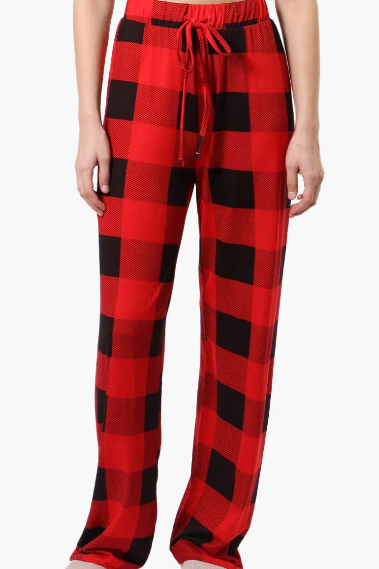 Canada Weather Gear Plaid Wide Leg Pajama Pants - Red