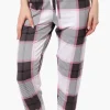 Canada Weather Gear Plaid Tie Waist Pajama Bottoms - White