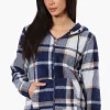 Canada Weather Gear Plaid Fleece Hoodie - Navy