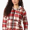 Canada Weather Gear Plaid Fleece Lined Hoodie - Red